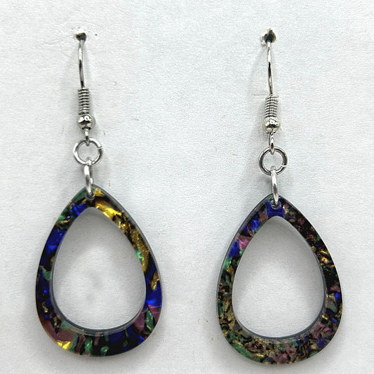 Faux Abalone Teardrop Earrings
