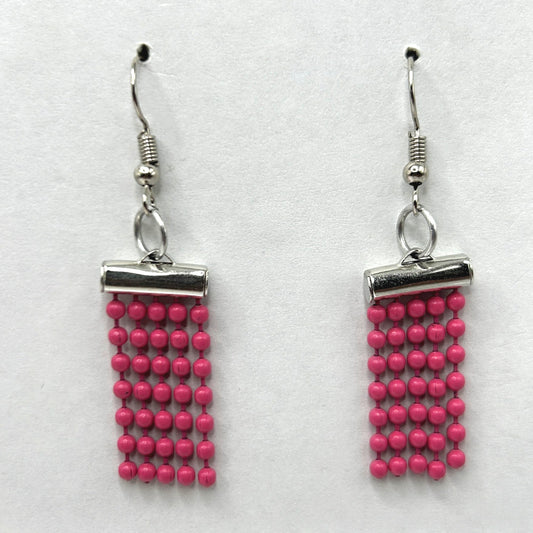 Pink Ball Chain Earrings