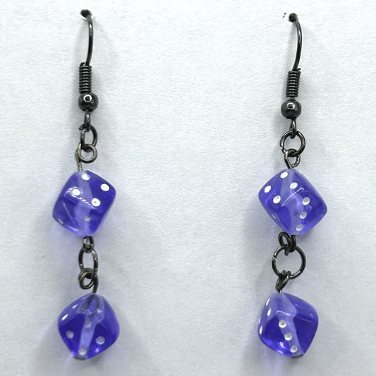 Double Violet Dice Earrings