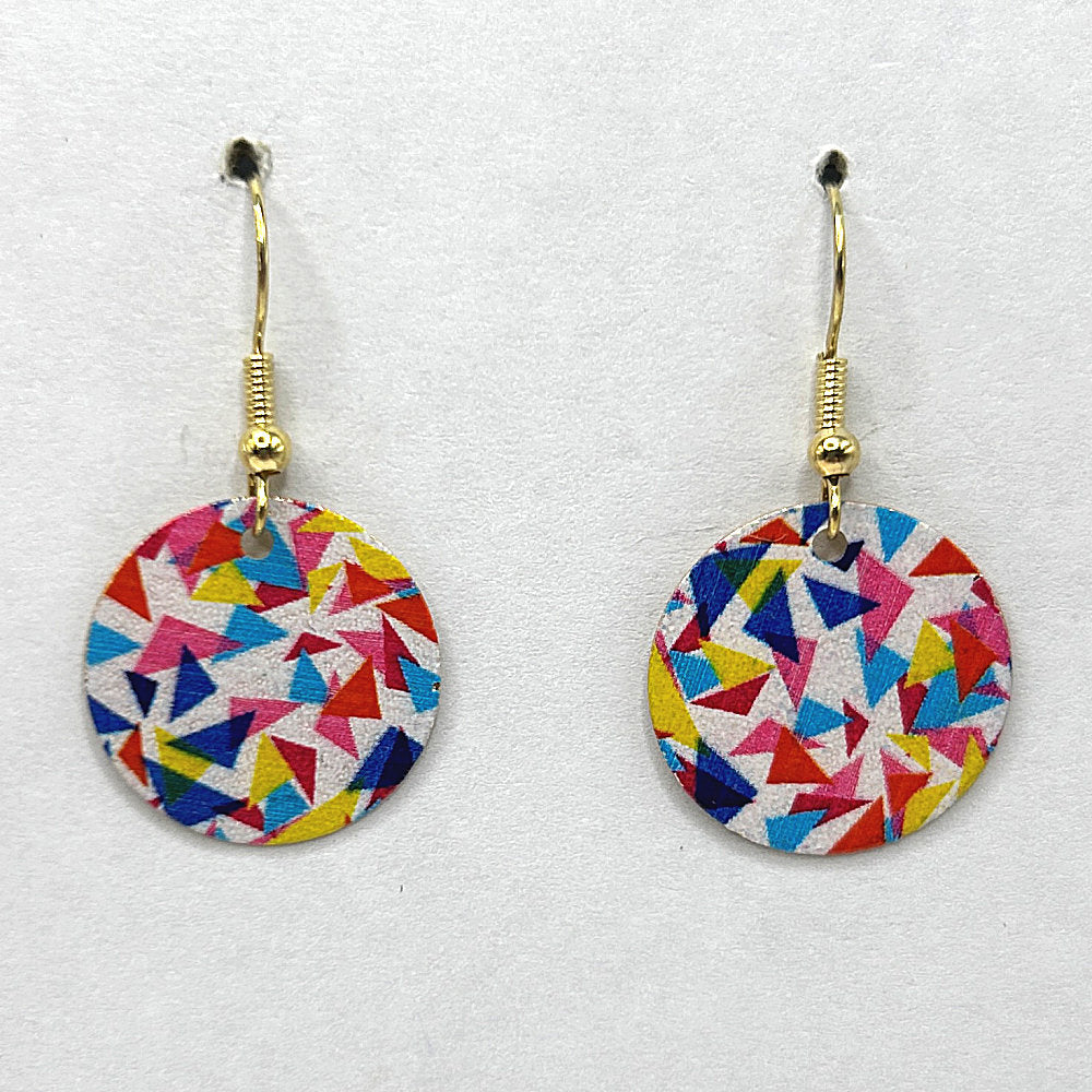 Geometric Textured Disc Earrings