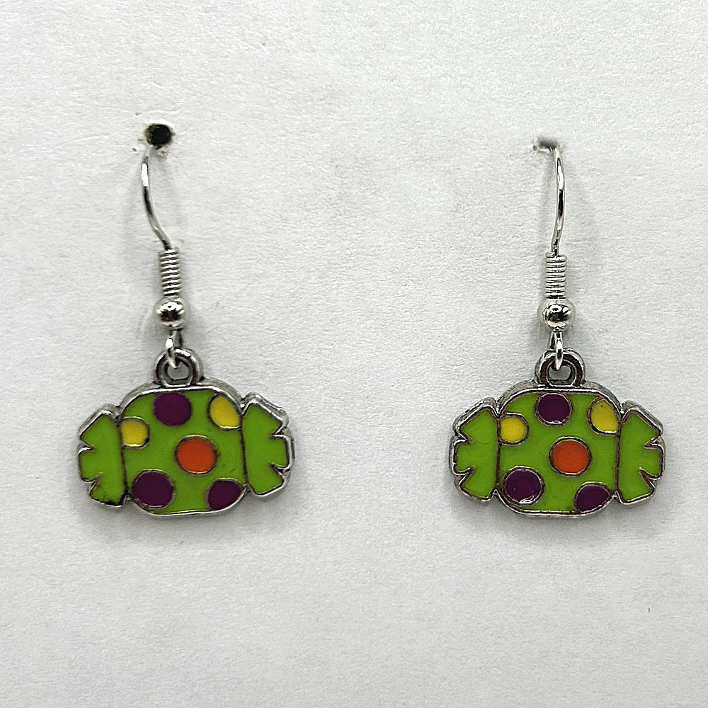 Enamel Halloween Candy Earrings