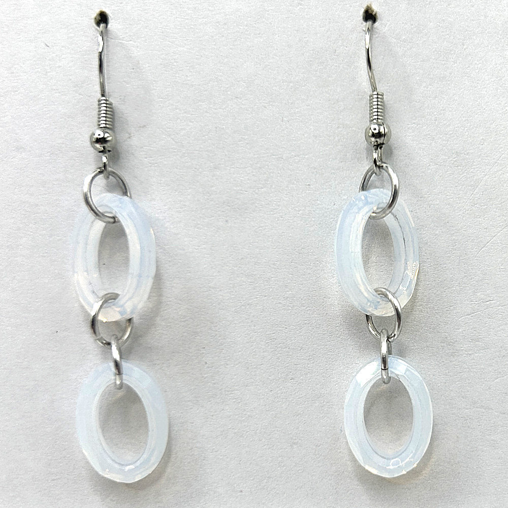 Double Opalescent Oval Ring Earrings
