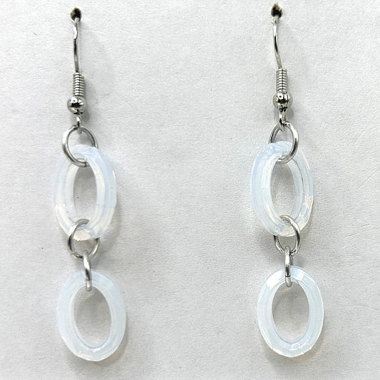 Double Opalescent Oval Ring Earrings