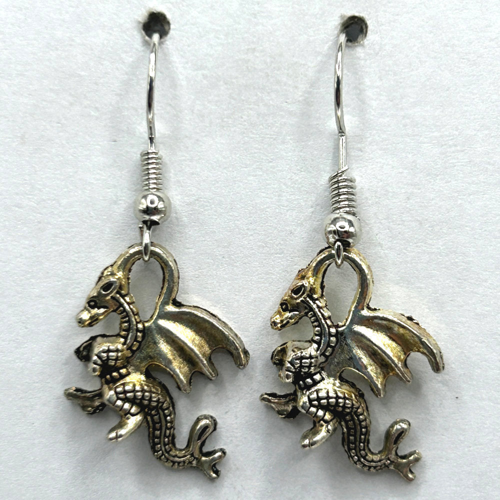 Fancy Metal Dragon Earrings