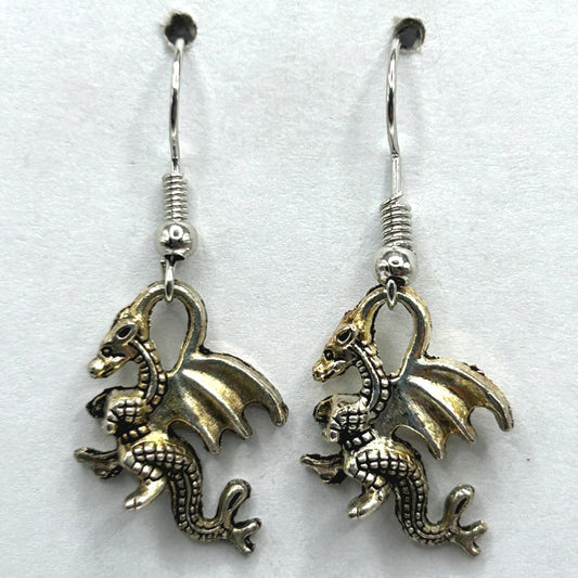 Fancy Metal Dragon Earrings