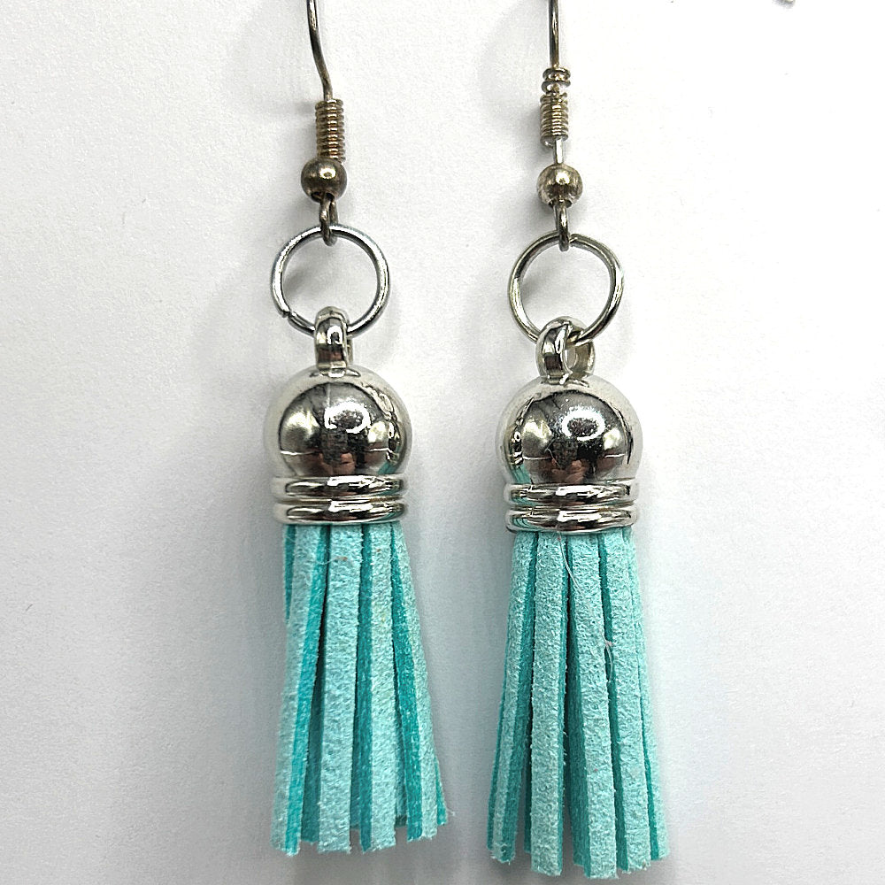 Dyed Faux Suede Tassel Earrings