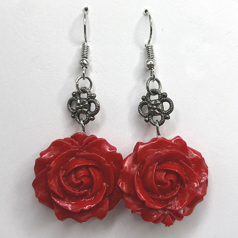Resin Rose Earrings (HEAVY)