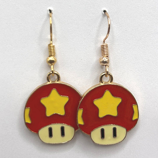 Red Mario Mushroom Earrings