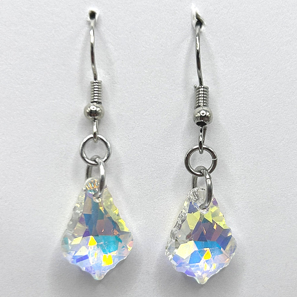 Clear Abstract Teardrop Earrings