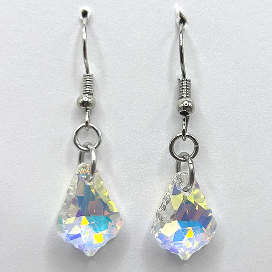Clear Abstract Teardrop Earrings