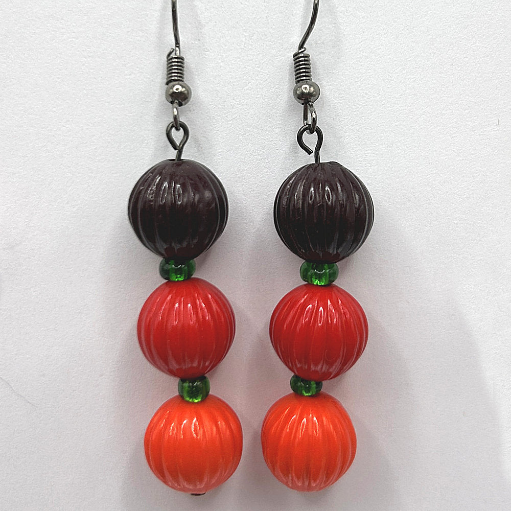 Triple Pumpkin Earrings (Heavy)
