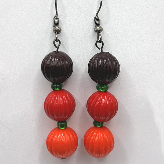 Triple Pumpkin Earrings (Heavy)