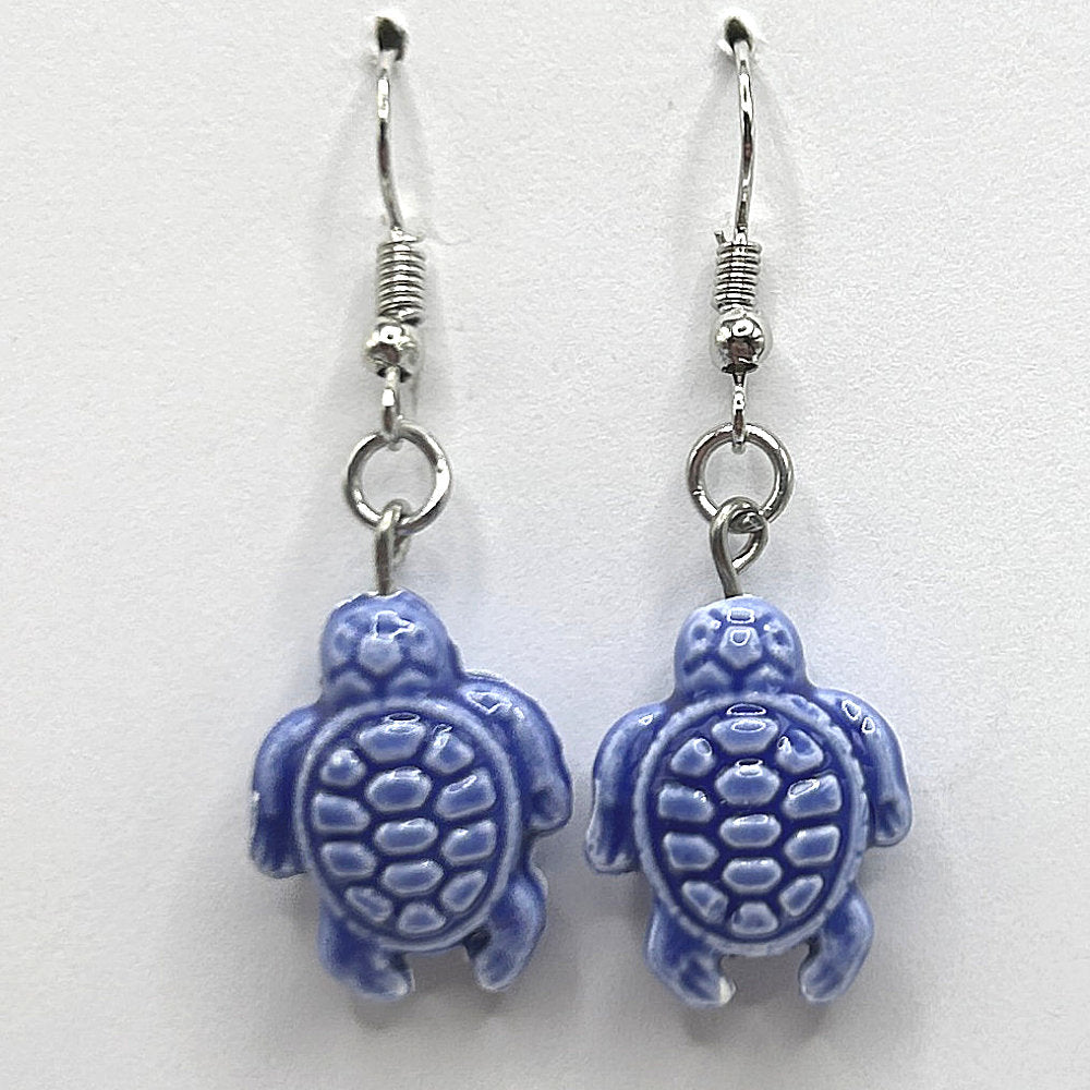 Light Blue Turtle Earrings