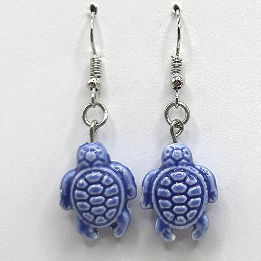 Light Blue Turtle Earrings