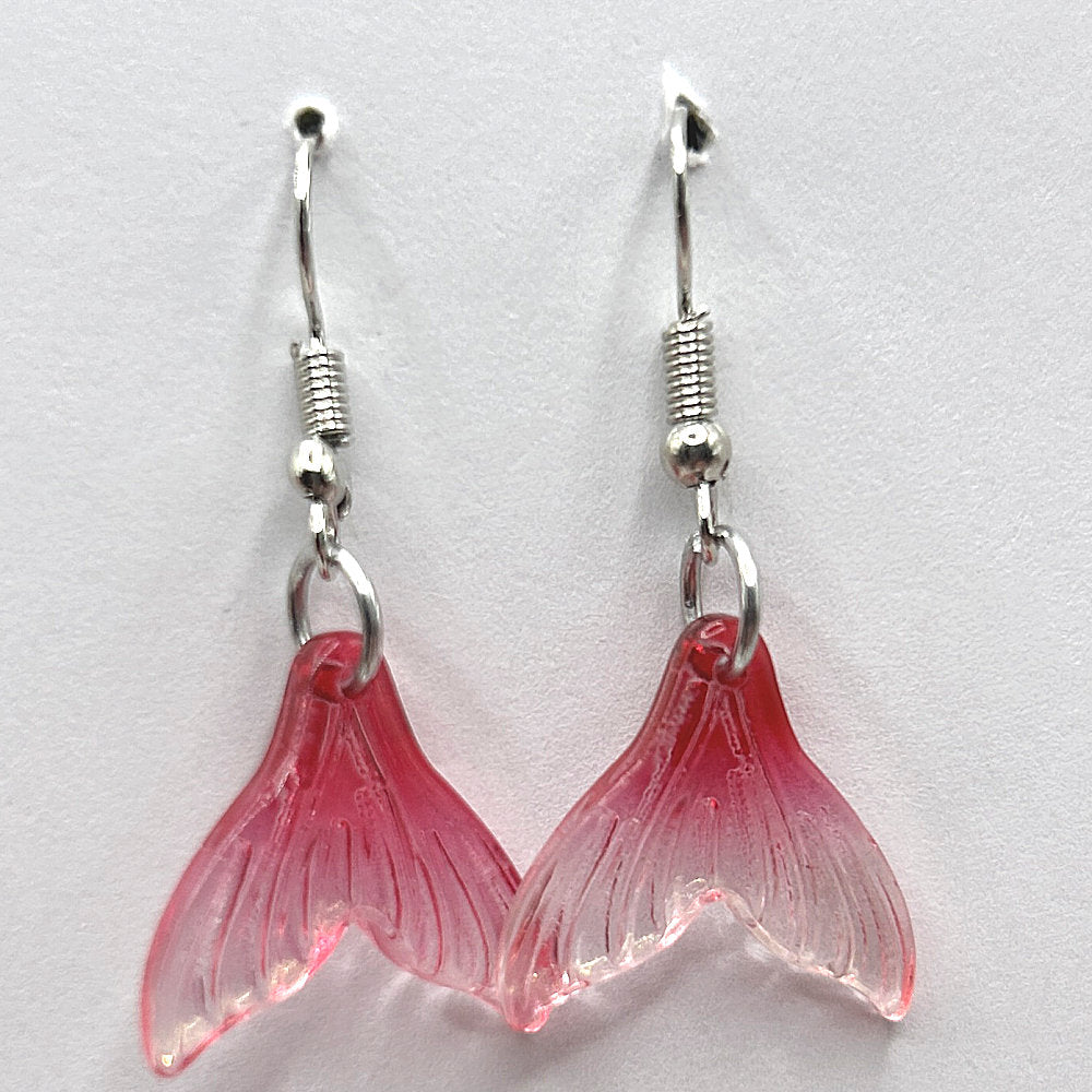 Red Mermaid Tail Earrings