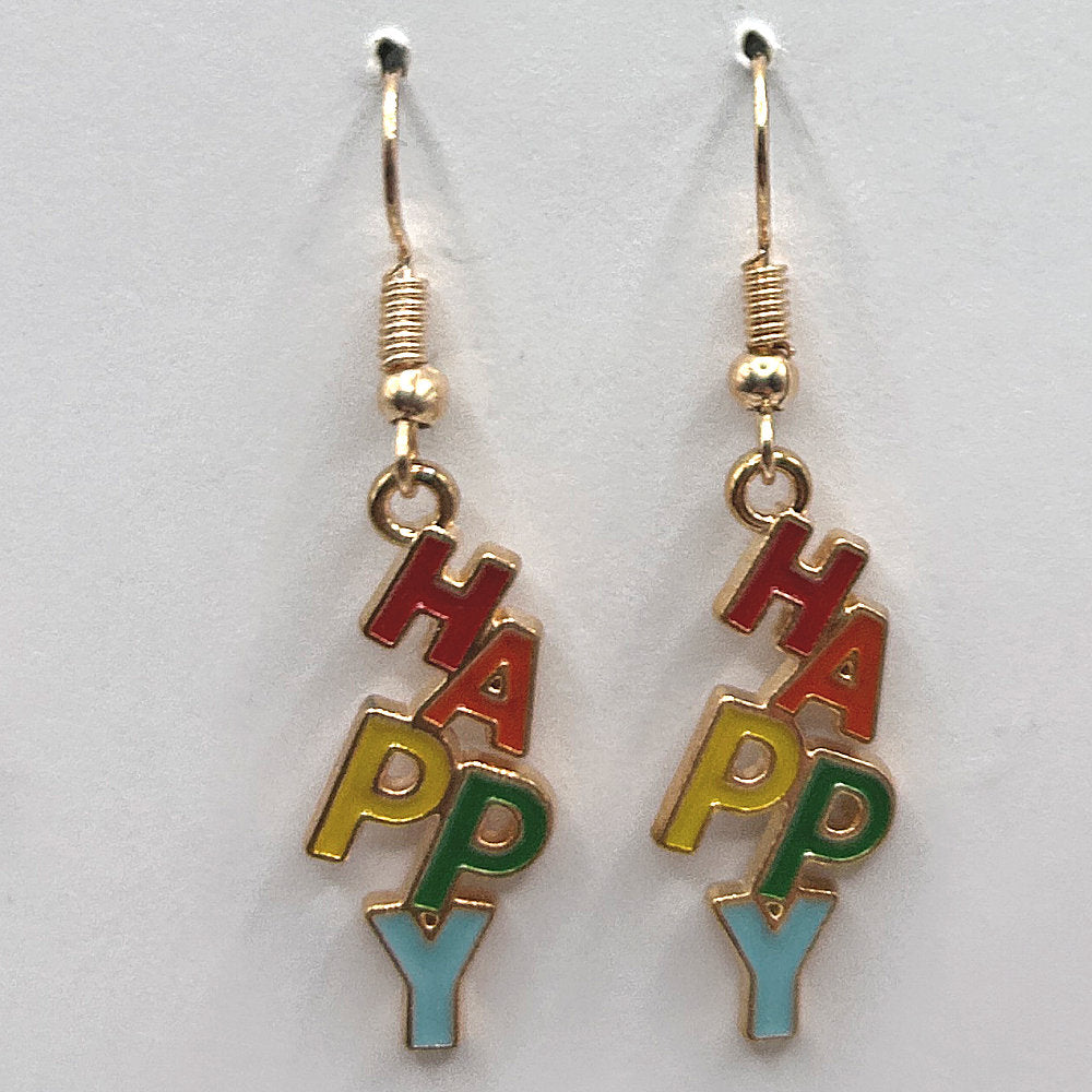 Happy Enamel Earrings