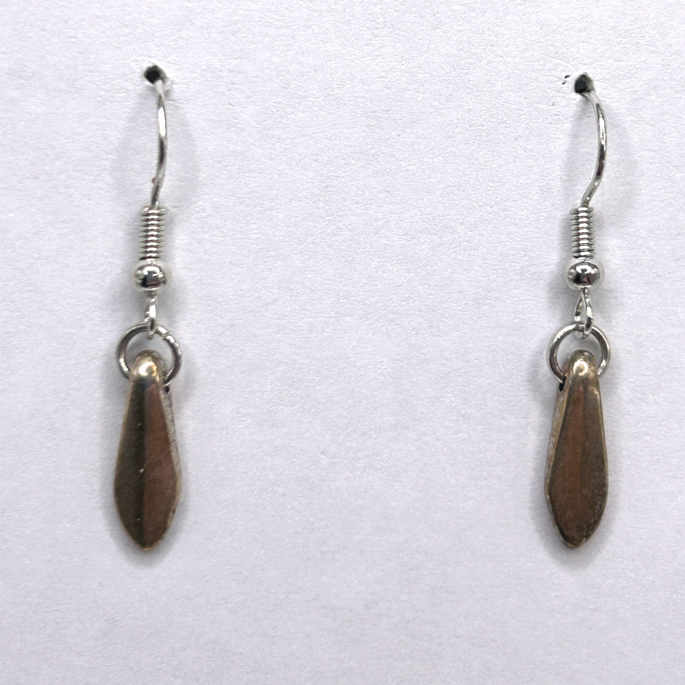 Simple Silver Tiny Dagger Drop Earrings