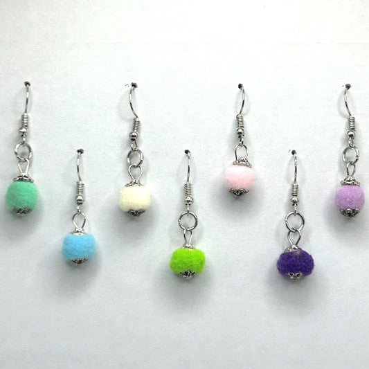 Tiny Puffball Earrings