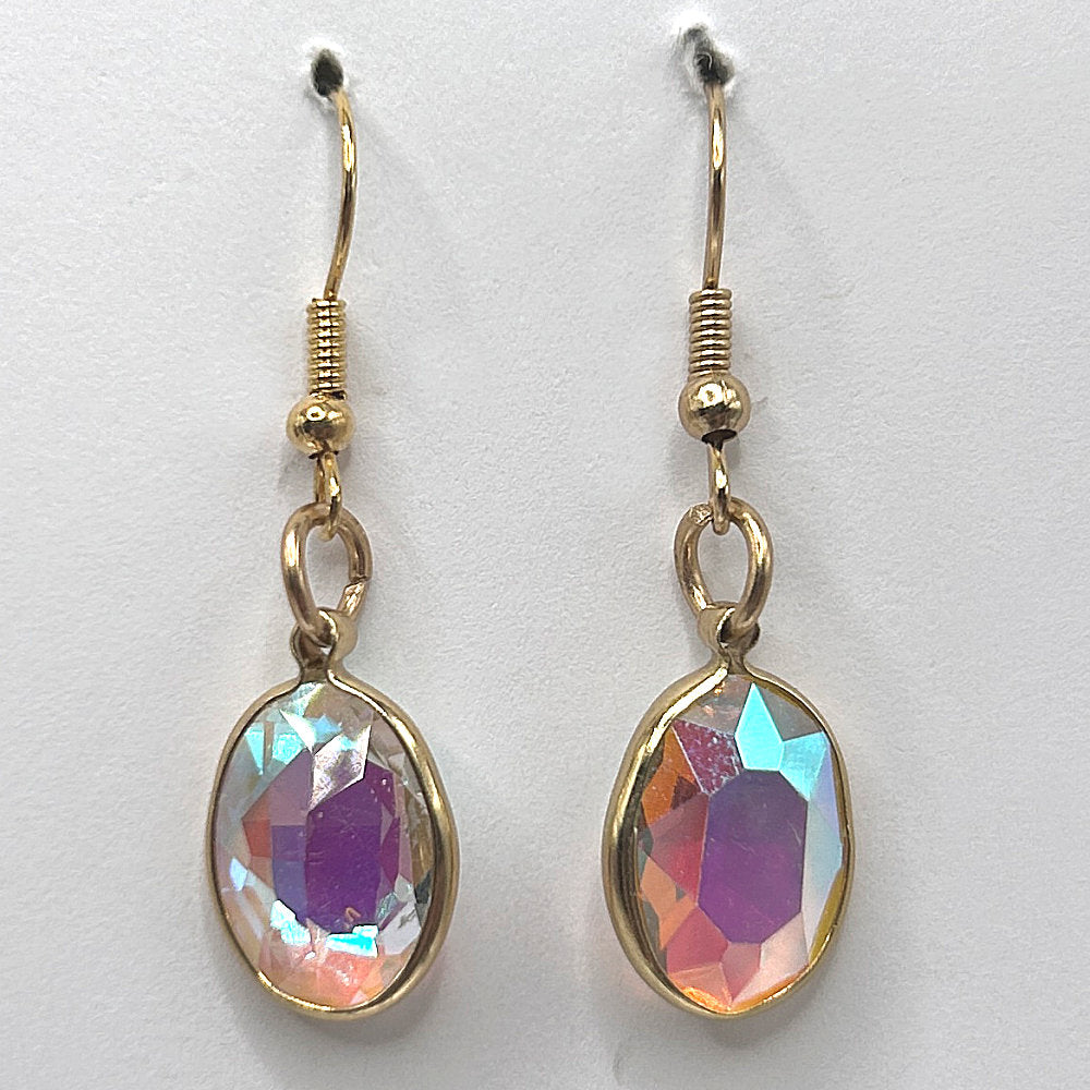 Super Sparkle Oval Glass Drop Earrings