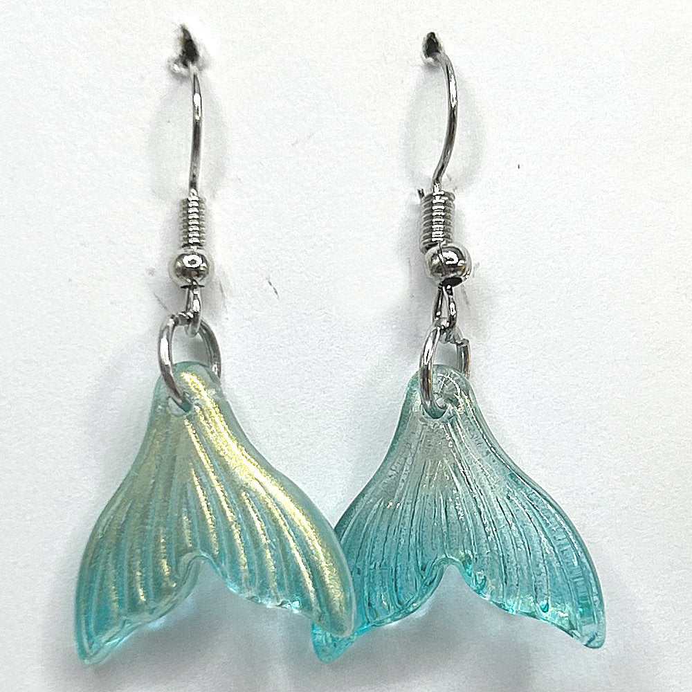 Green Mermaid Tail Earrings