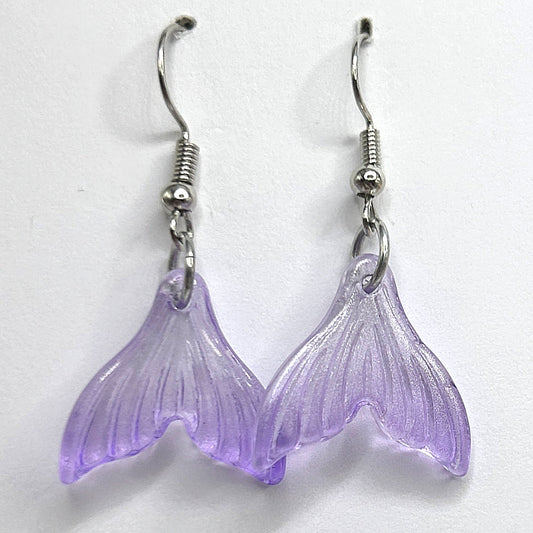 Purple Mermaid Tail Earrings