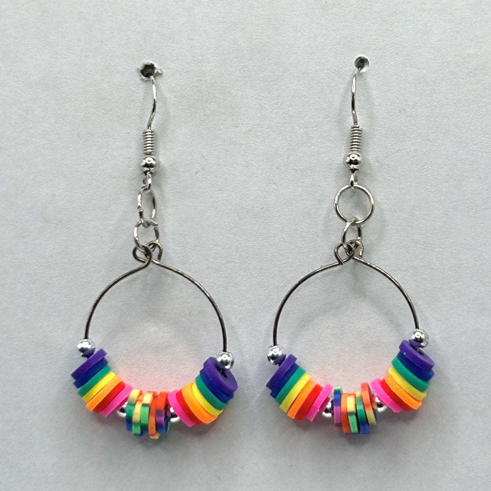 Heishi Rainbow Loop Earrings