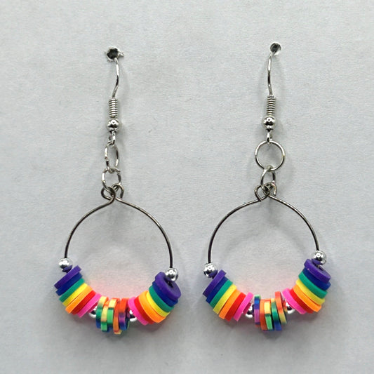 Heishi Rainbow Loop Earrings
