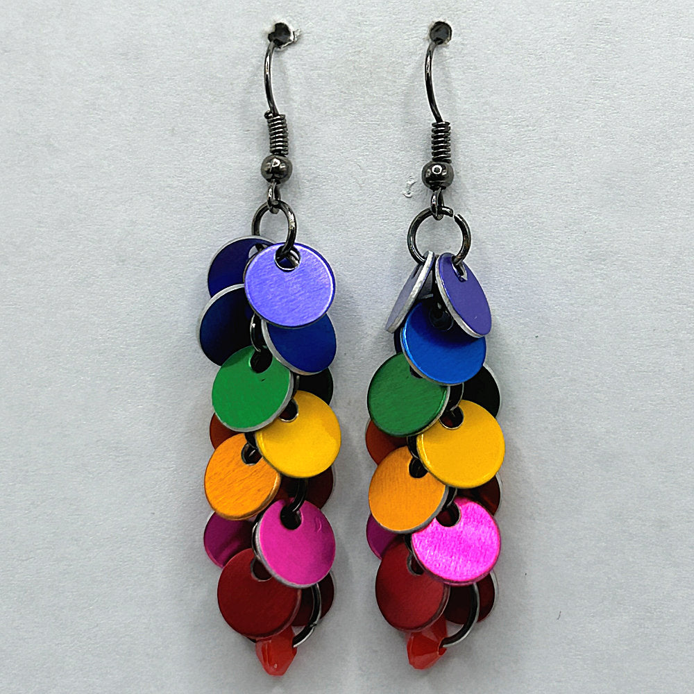 Rainbow Shaggy Tags Earrings