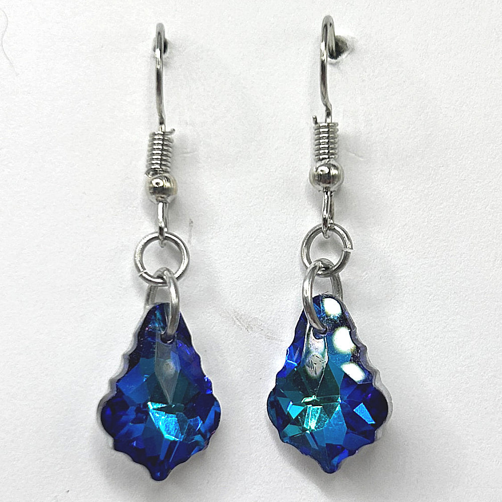 Royal Blue Abstract Teardrop Earrings