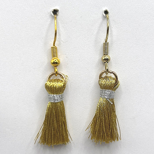 Small Gold Thread Tassels with Silver Accent