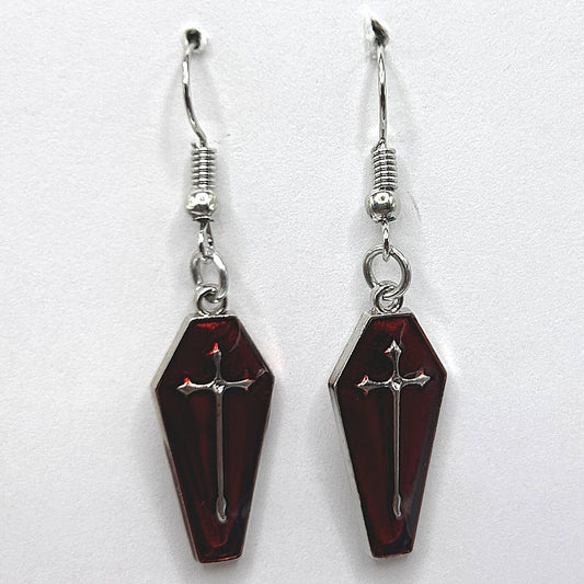 Red Coffin Earrings