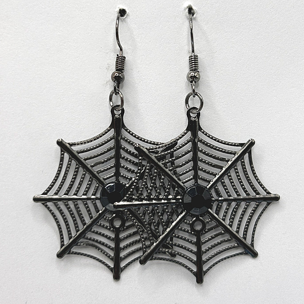 Spiderweb Earrings with Black Center
