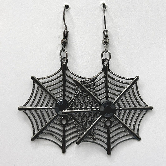Spiderweb Earrings with Black Center