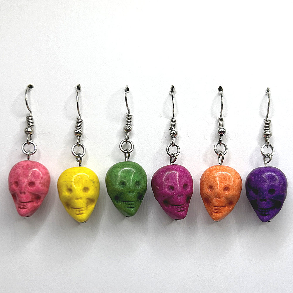 Heavy Solid Resin Skull Earrings
