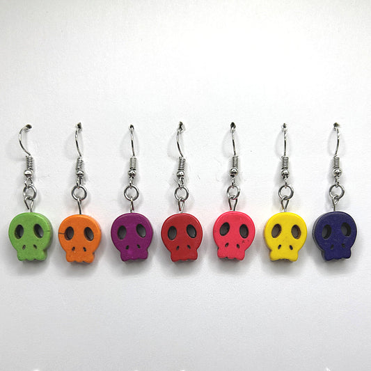 Flat Resin Skull Earrings
