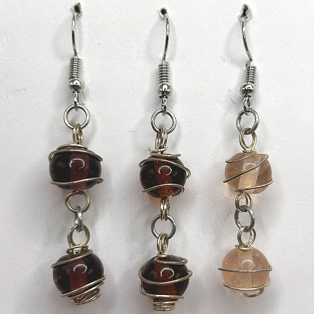 Double Wrapped Ball Earrings