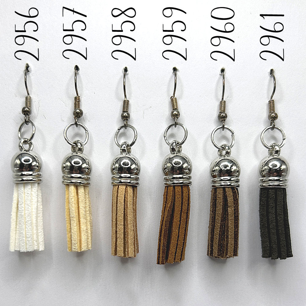Dyed Faux Suede Tassel Earrings