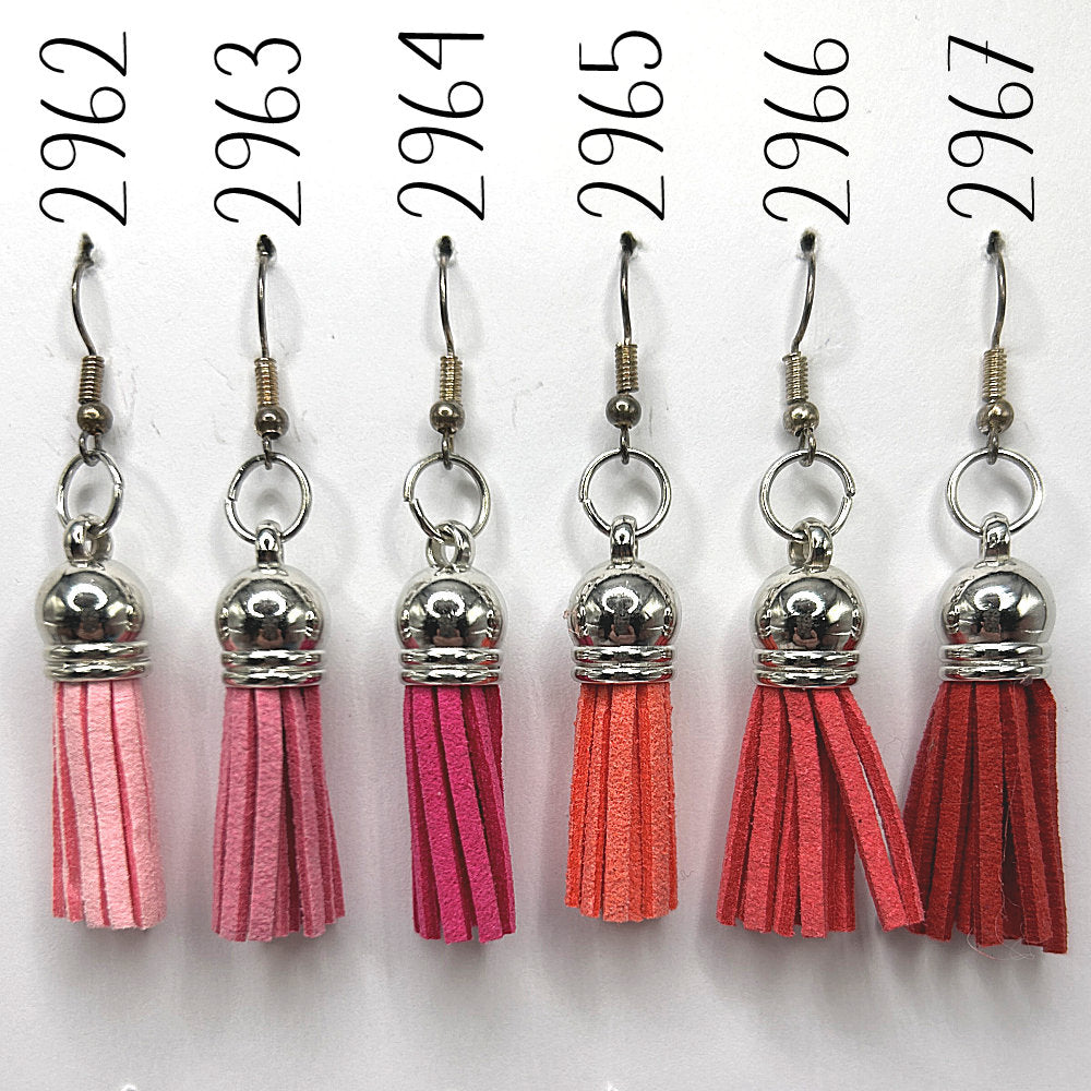 Dyed Faux Suede Tassel Earrings