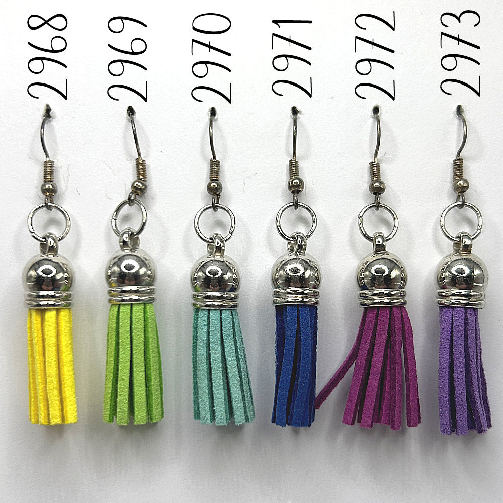 Dyed Faux Suede Tassel Earrings