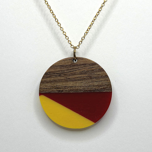 Red/Yellow/Wood Pendant