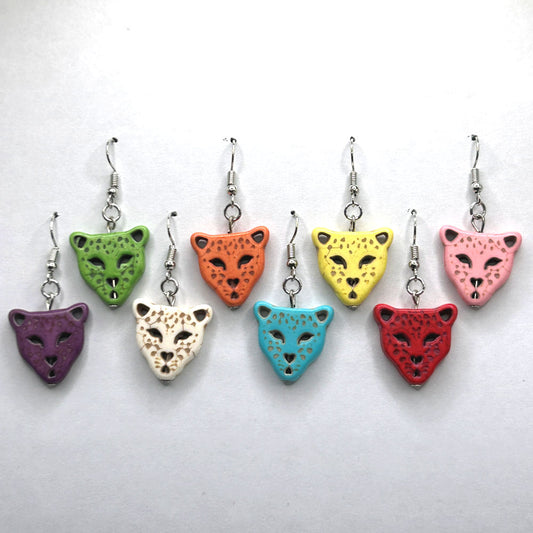 Resin Cat Face Earrings