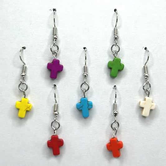 Tiny Resin Cross Earrings