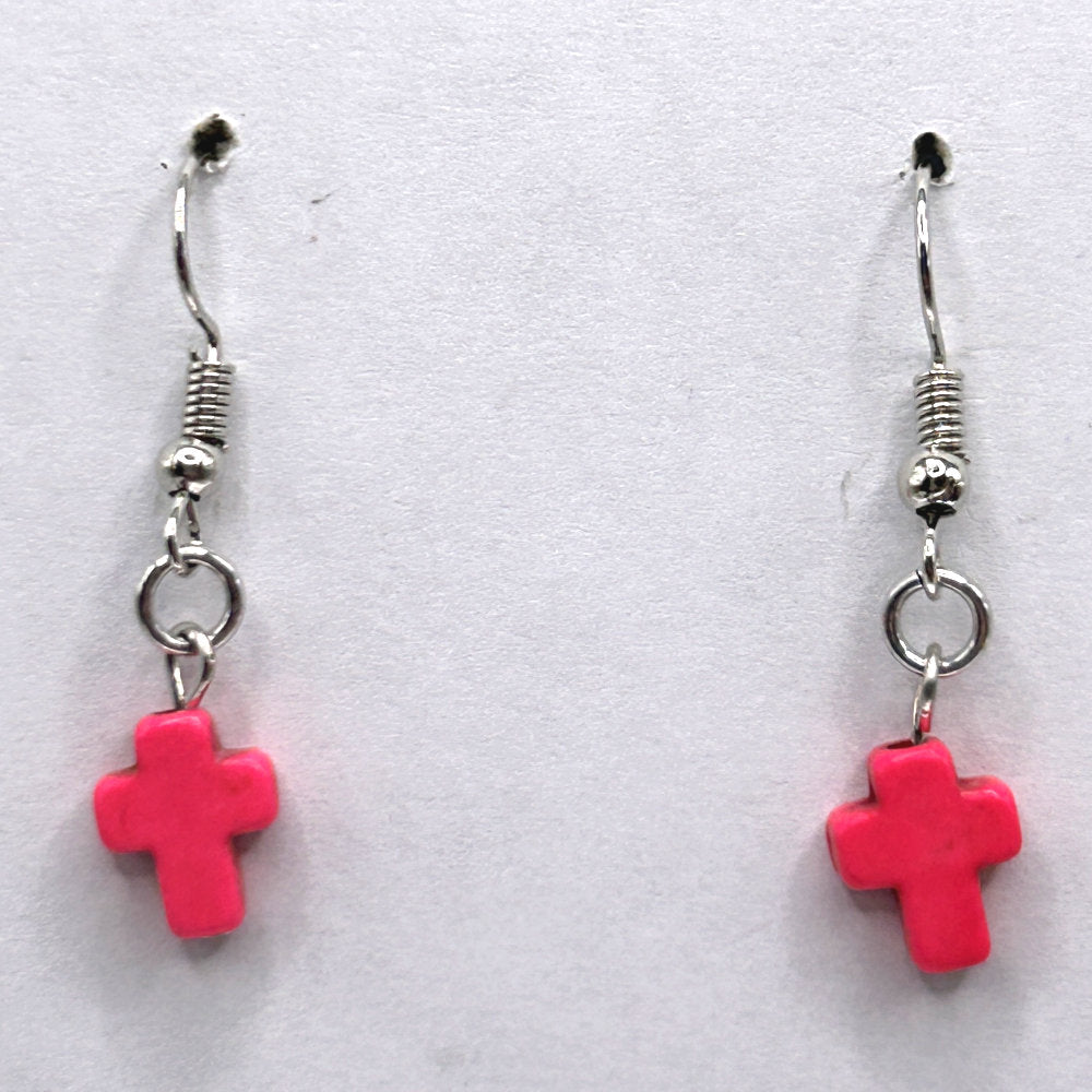 Tiny Resin Cross Earrings
