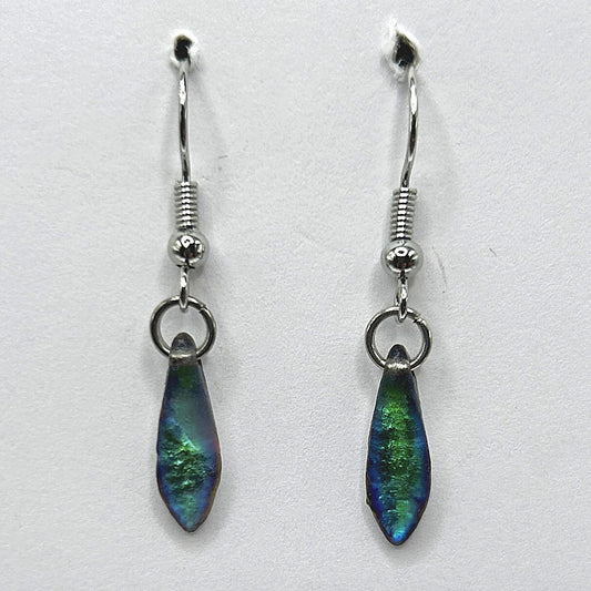 Blue-Green Small Spike Earrings