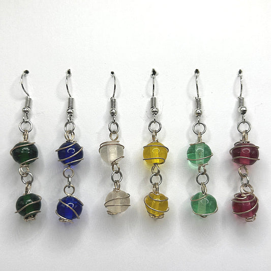 Double Wrapped Ball Earrings