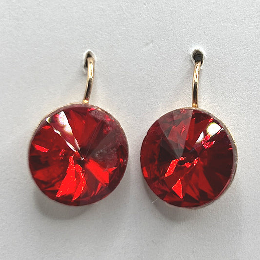Red Rivoli Earrings