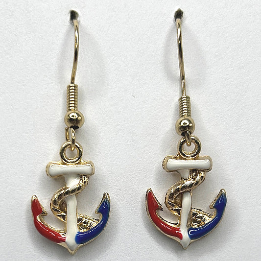 Patriotic Anchor Earrings
