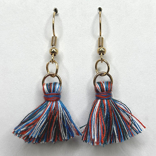 Patriotic Thread Tassel Earrings