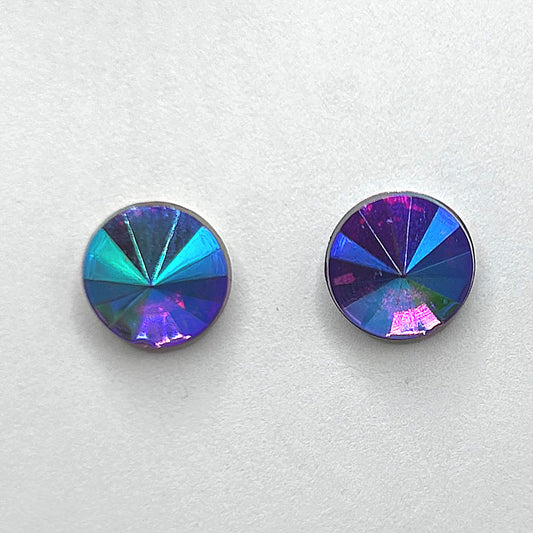 Purple-Blue Pointed Post Earrings