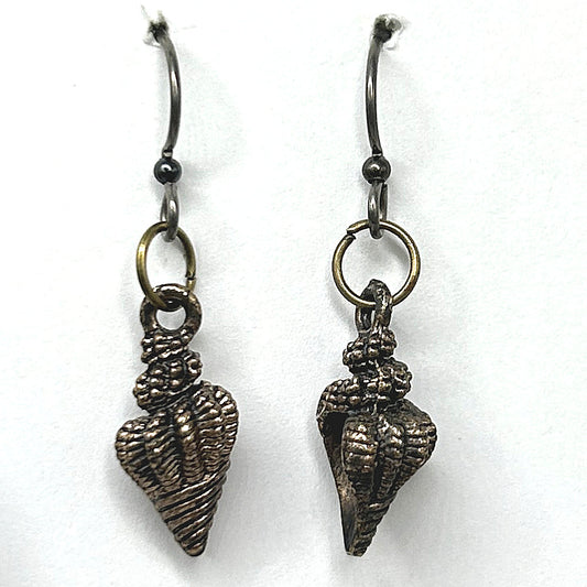 Small Bronze Seashell Earrings